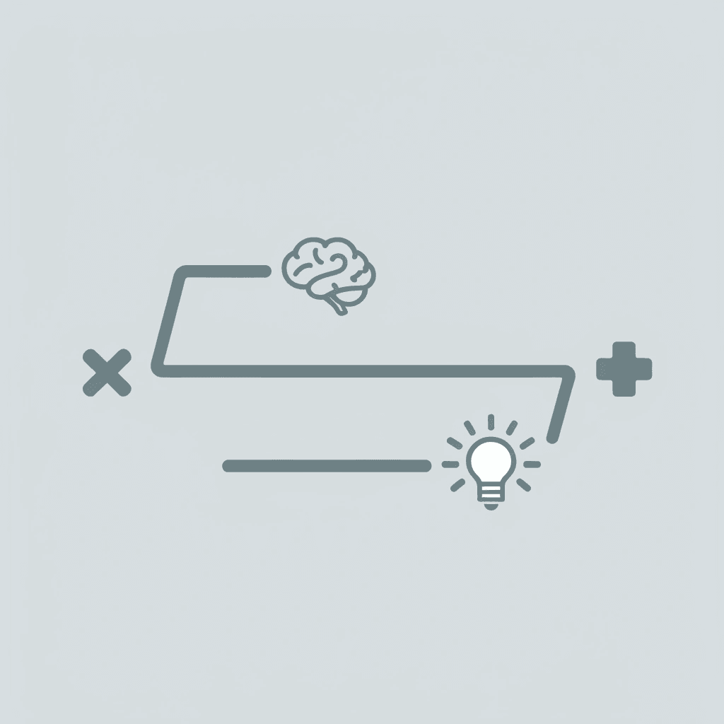 One path splitting into spreadsheets, bookmarks, and search engines leading to failure