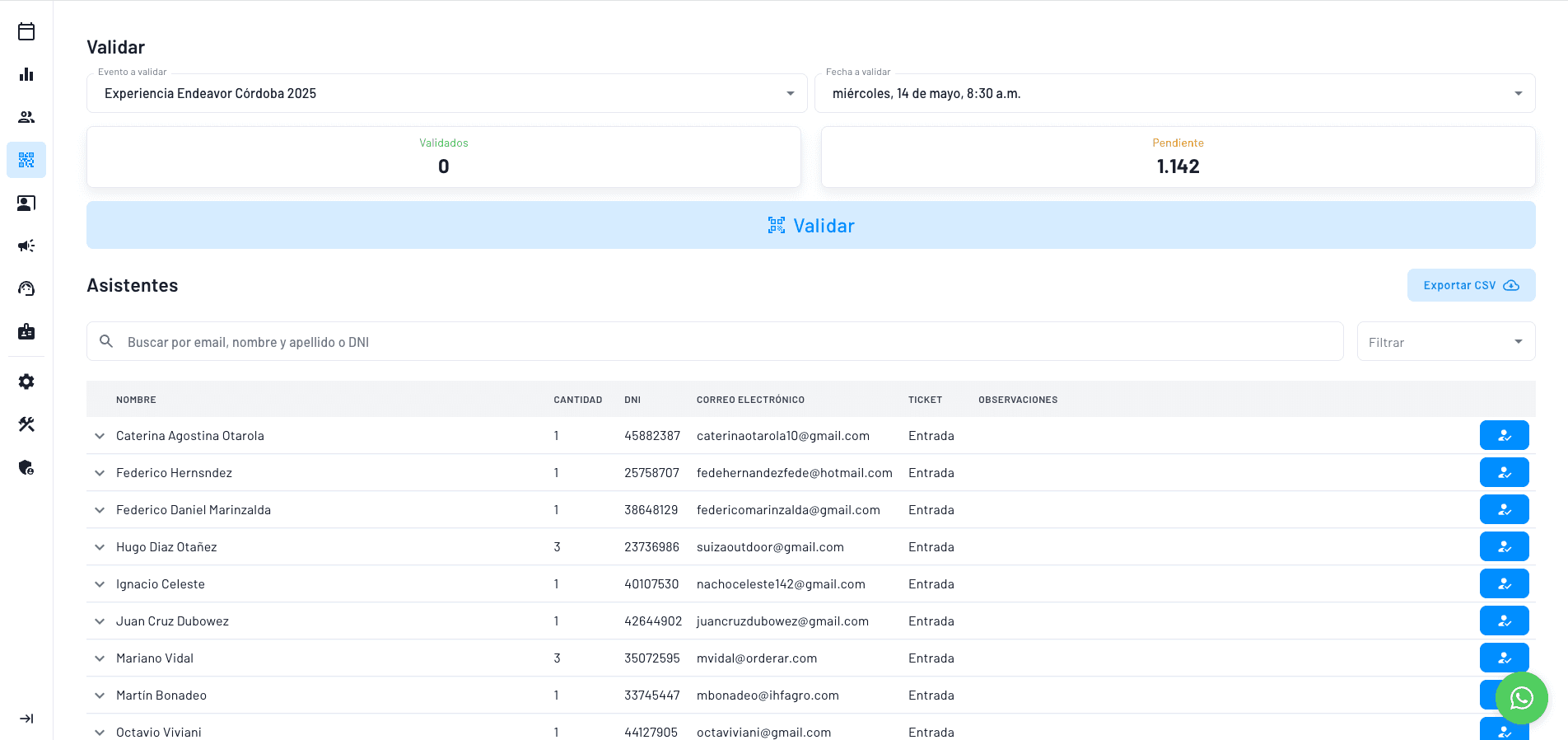 posibilidad de validación de entradas QR ultra rápida