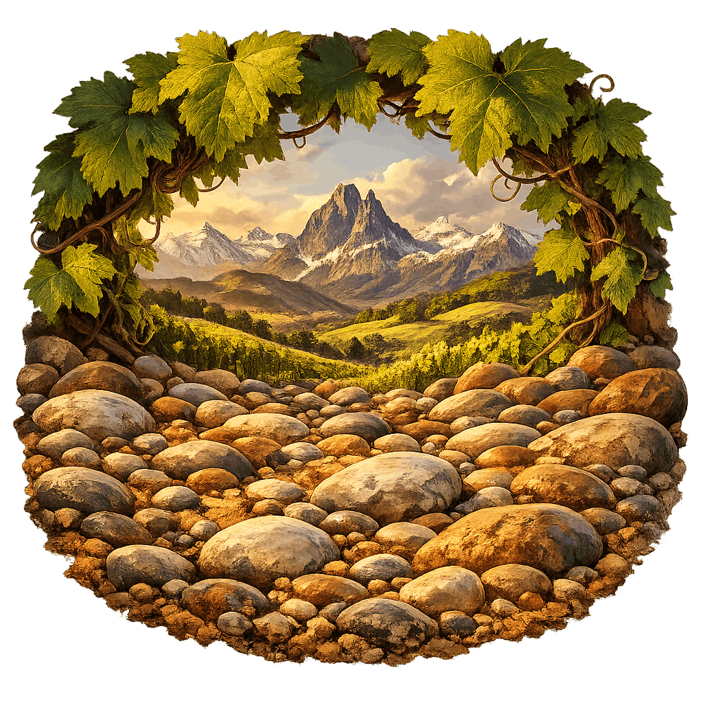 Detailed graphic of the Jurançon wine region.