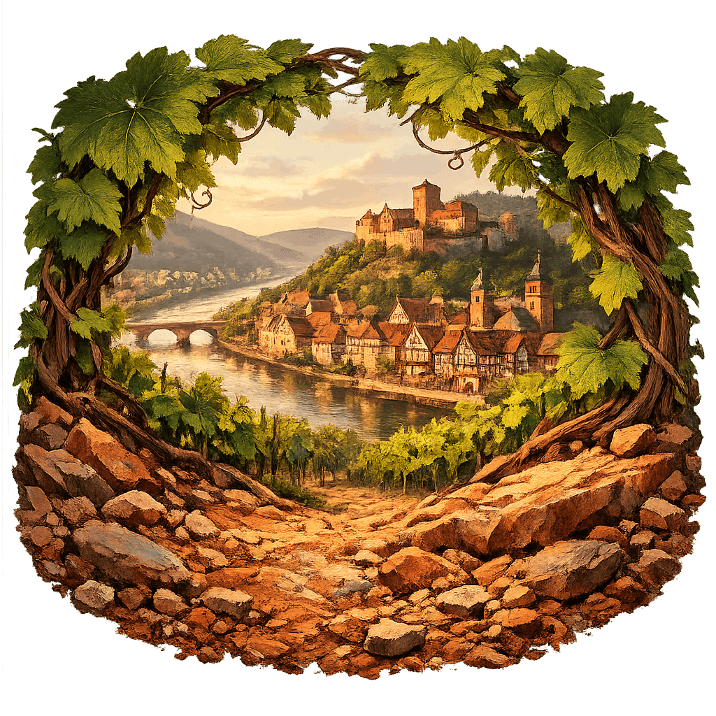 Detailed graphic of the Mainviereck wine region.