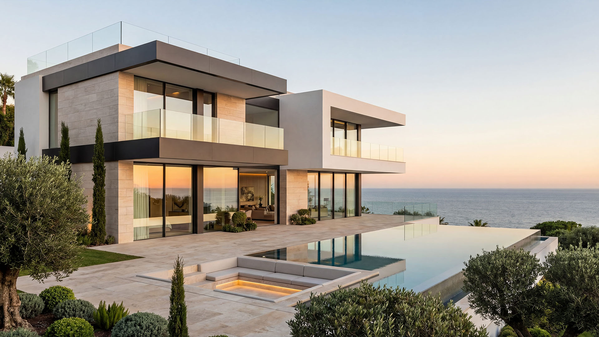 Ultra luxury modern villa in Marbella with infinity pool and panoramic sea view