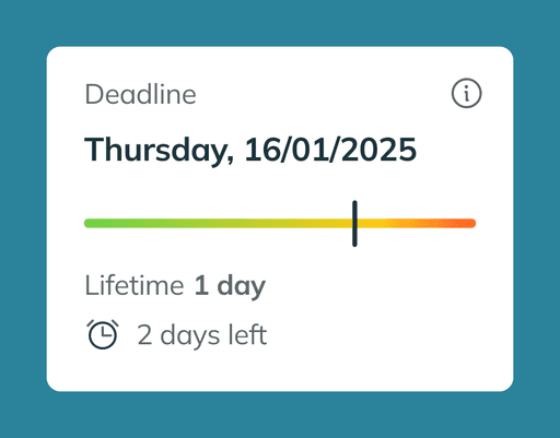 Deadline widget showing when a case has to be solved