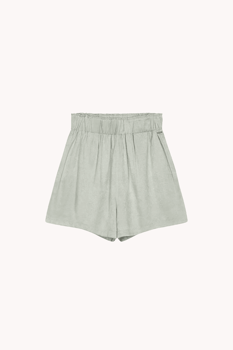 Light green paperbag waist shorts
