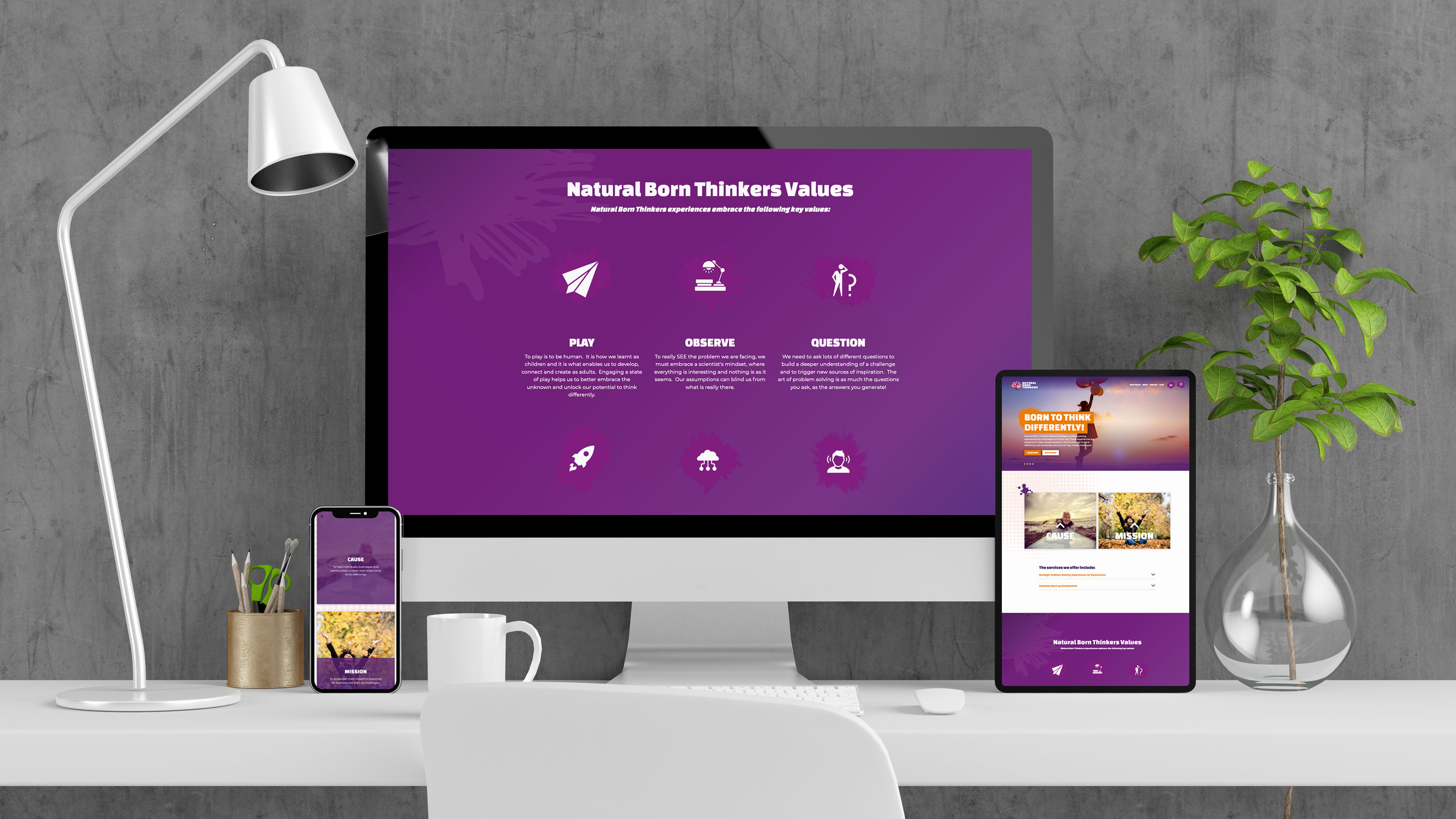 Natural Born Thinkers website design