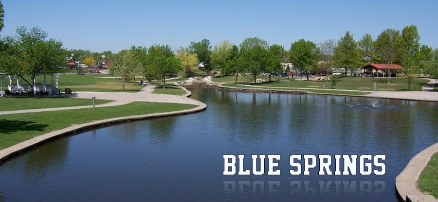 Green space at a park in Blue Springs