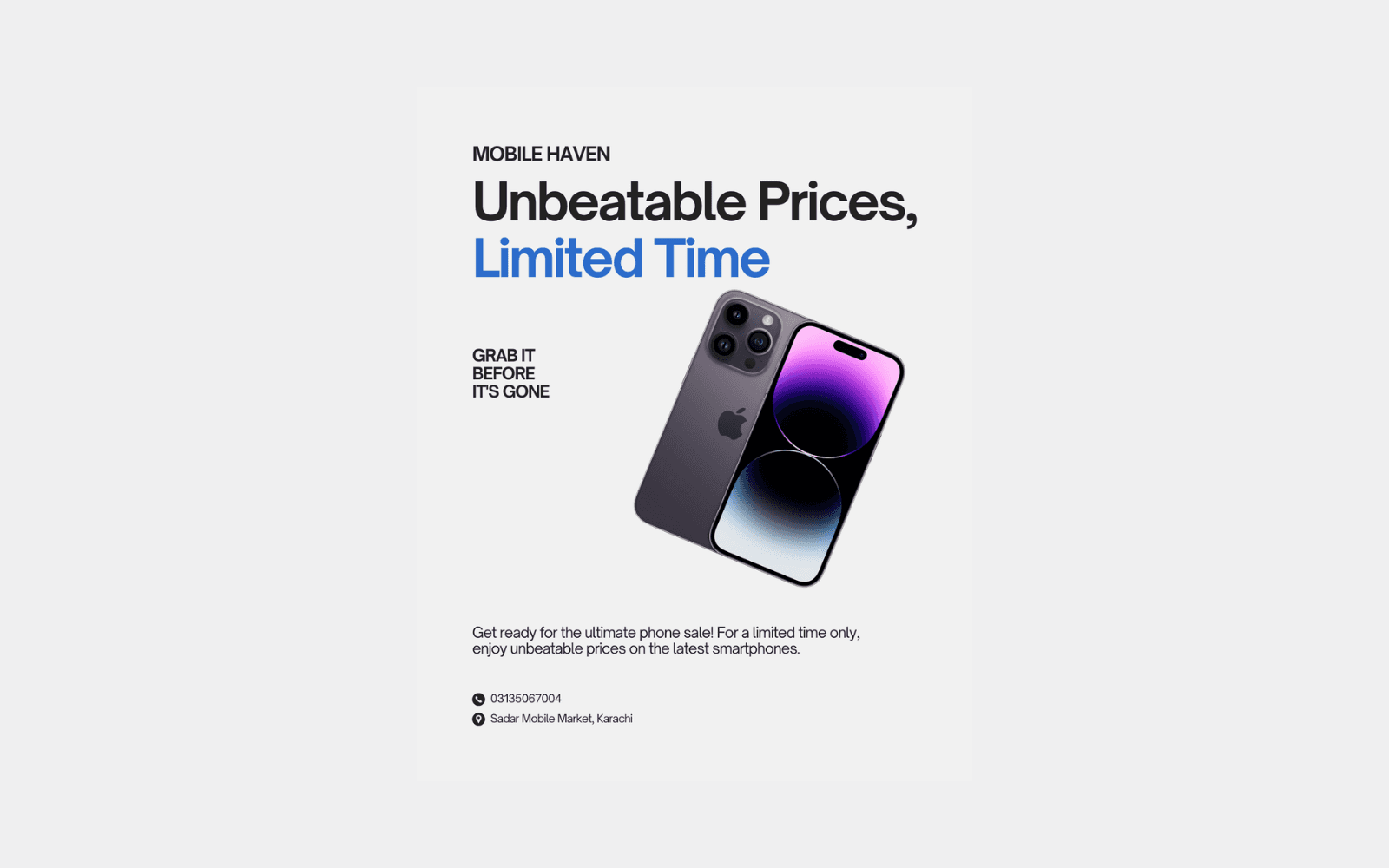 Sales promotion poster for an electronics shop