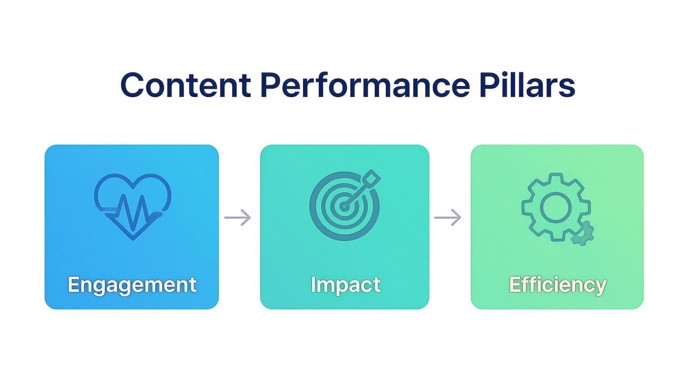 Infographic about how to measure content performance