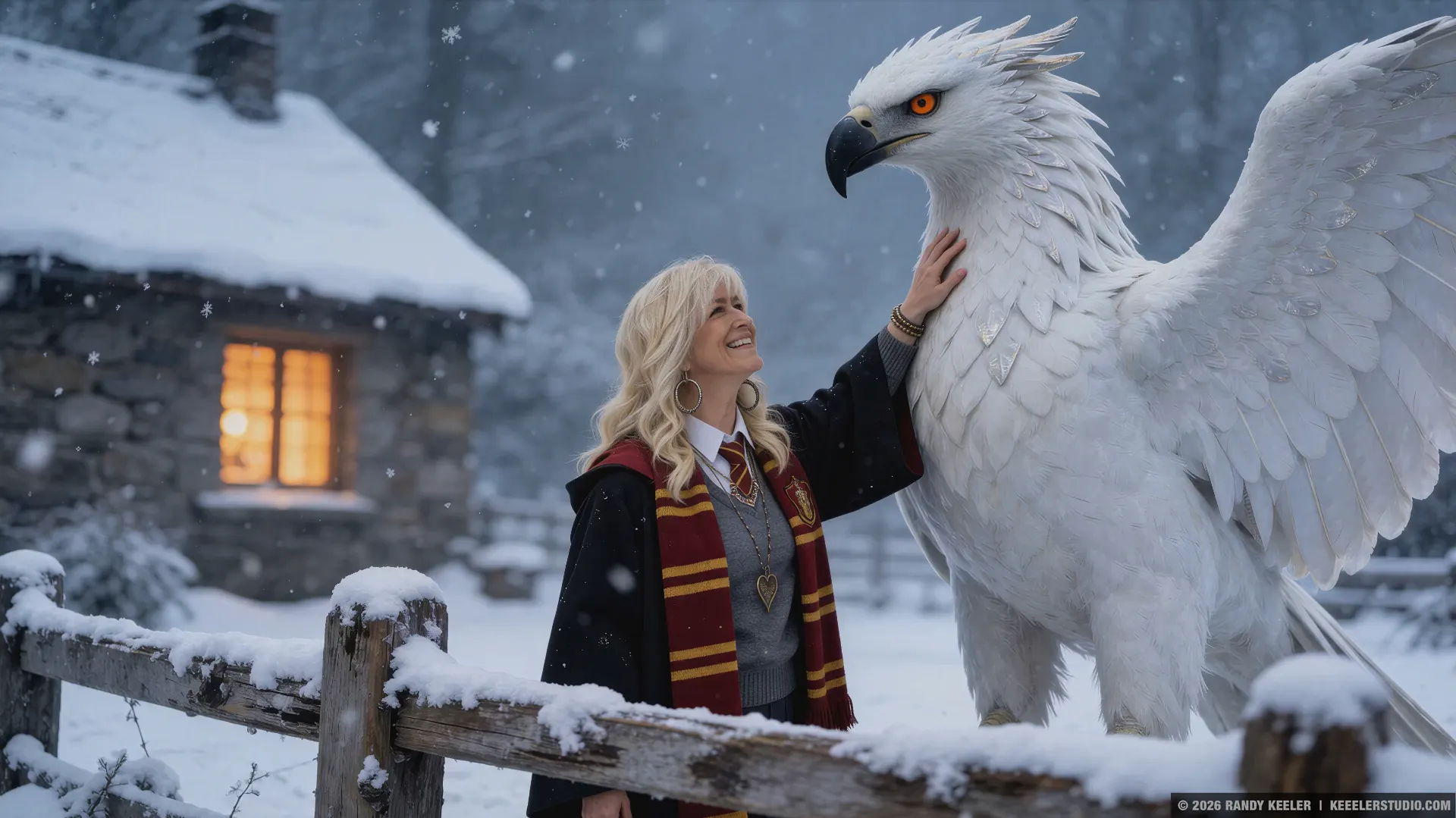 Corry Keeler and giant bird