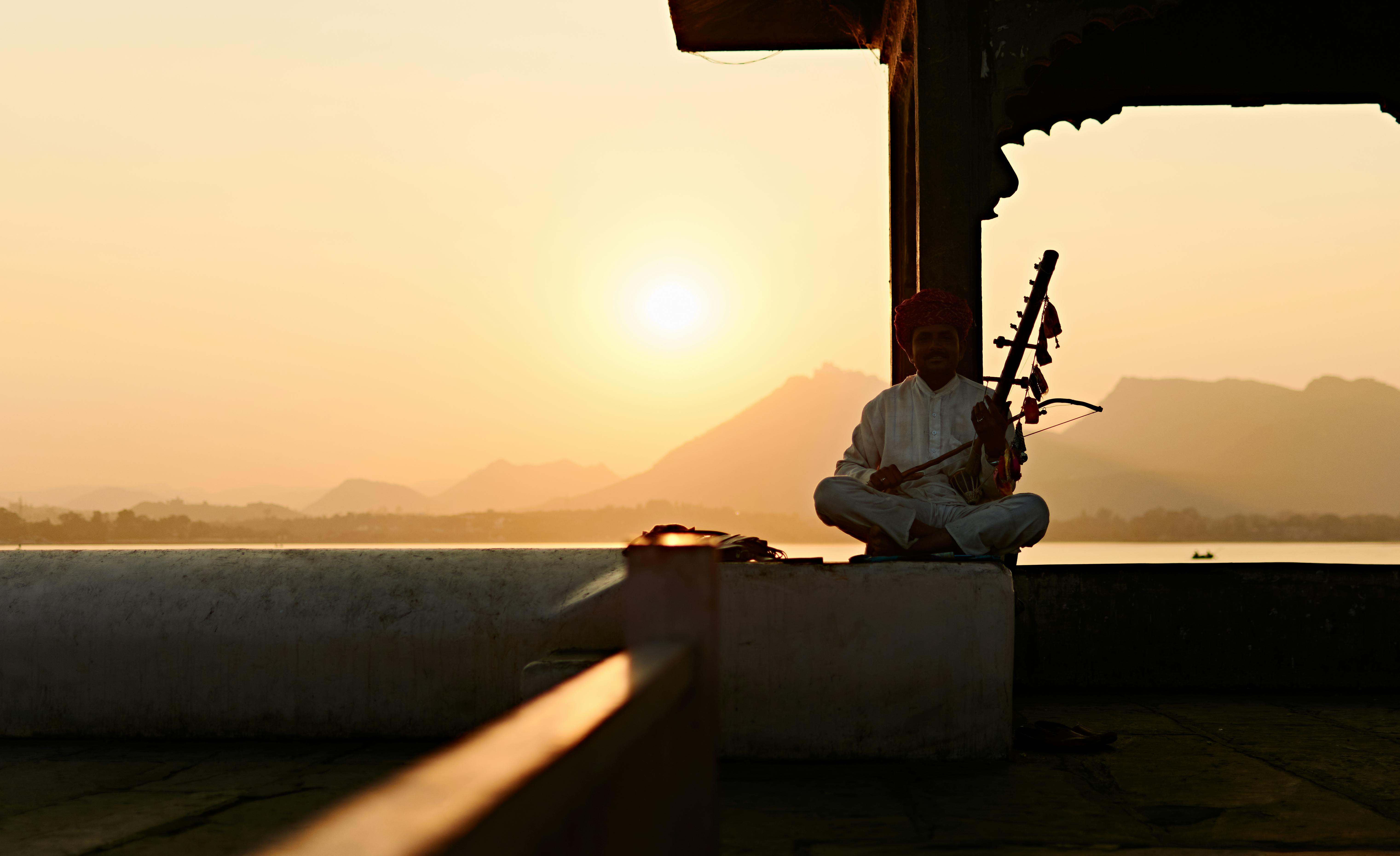 Drone shot of a running track at night