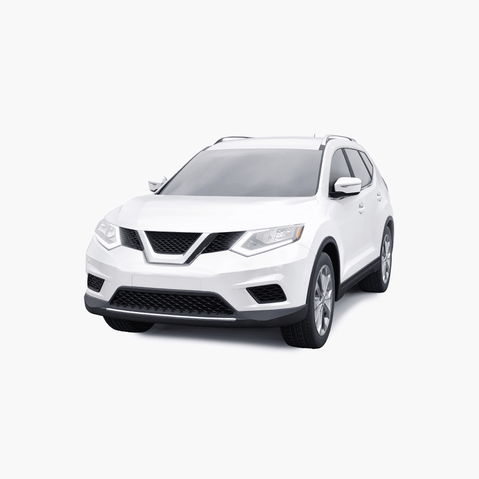 front view of white car