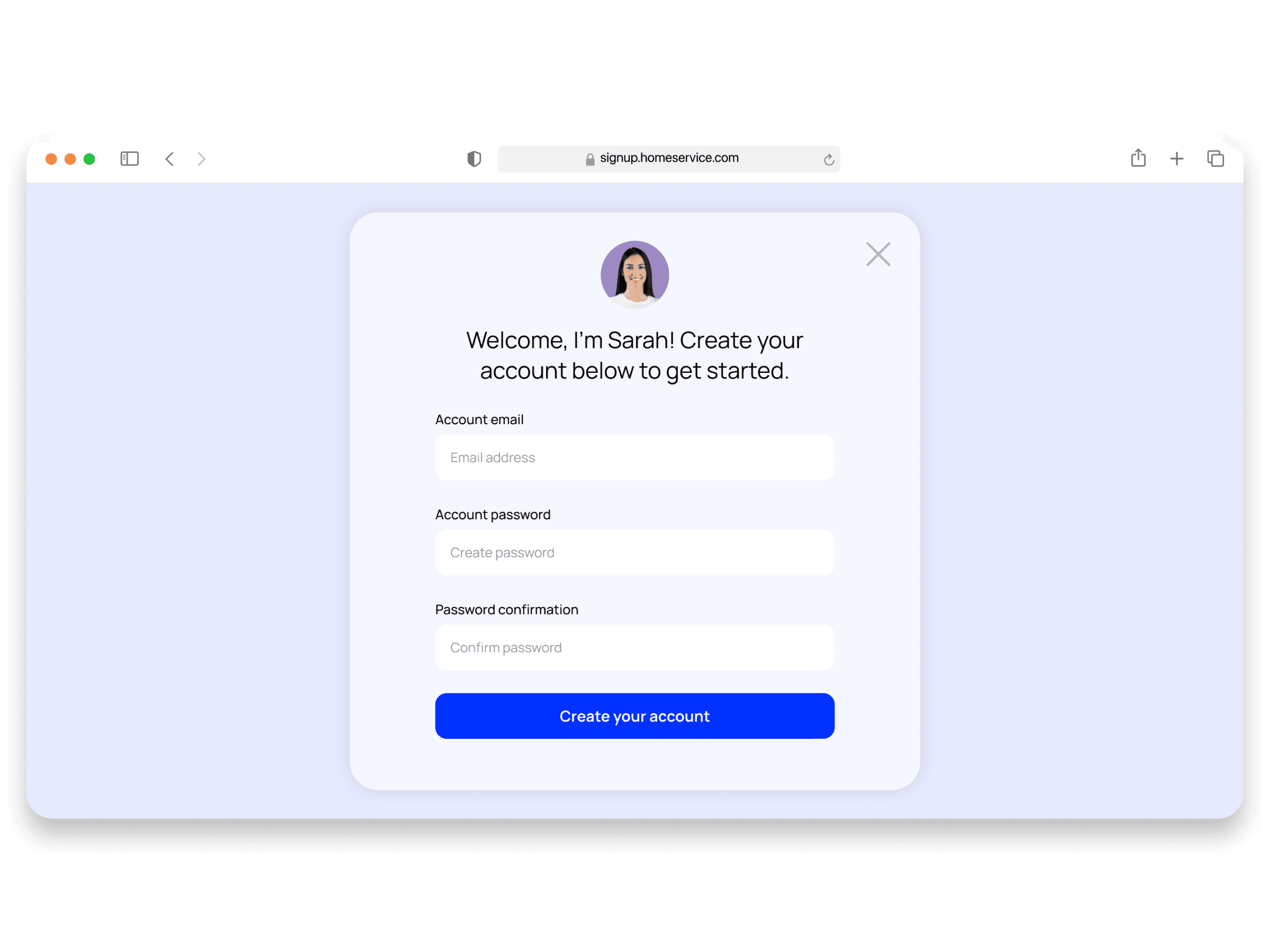 Guided on-boarding for a web SaaS app