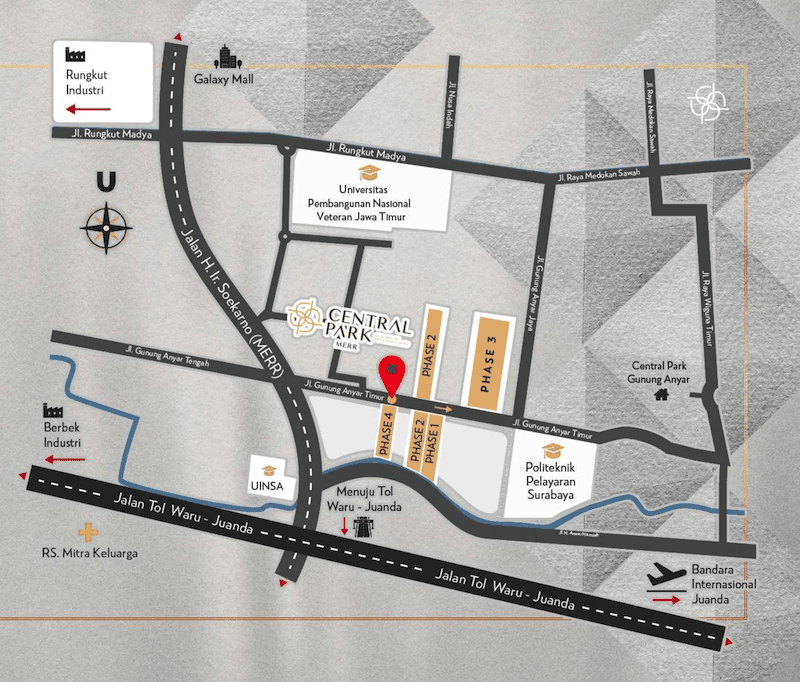 Lokasi Central Park Juanda