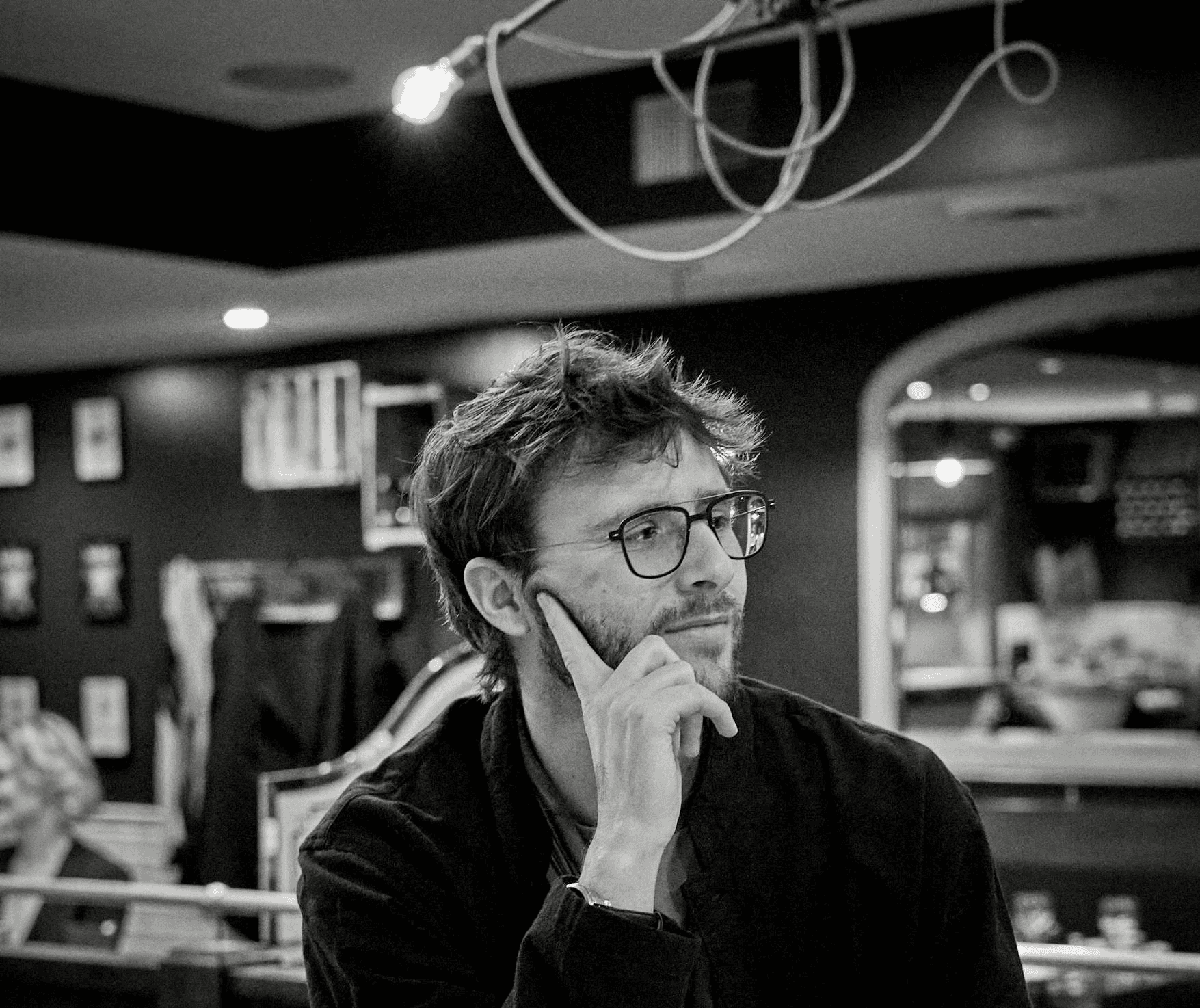 Above shot of man sitting