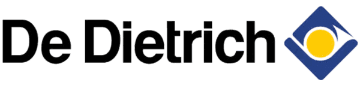 Logo de De Dietrich, affichant le nom en noir et un emblème bleu et jaune symbolisant l'expertise en rénovation énergétique.