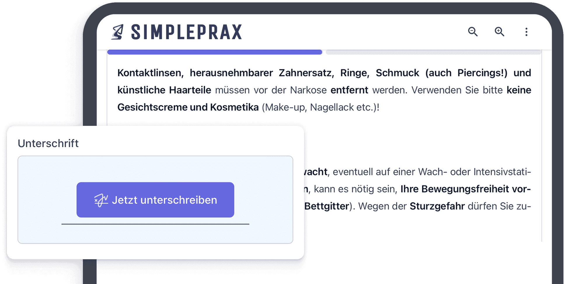 Beispielbild eines Vertrages