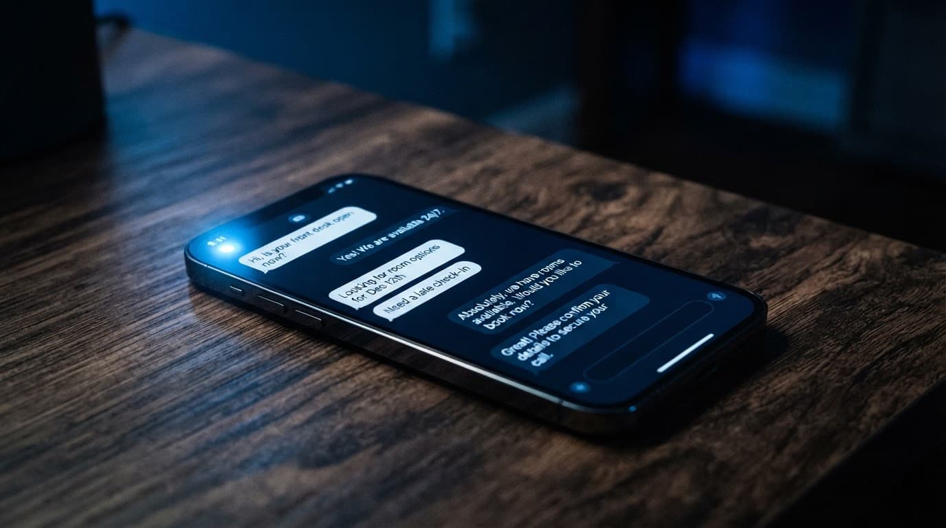 A smartphone with a glowing notification light on a wooden surface.