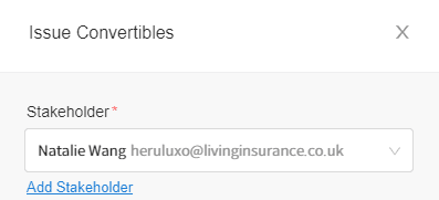 select add stakeholder