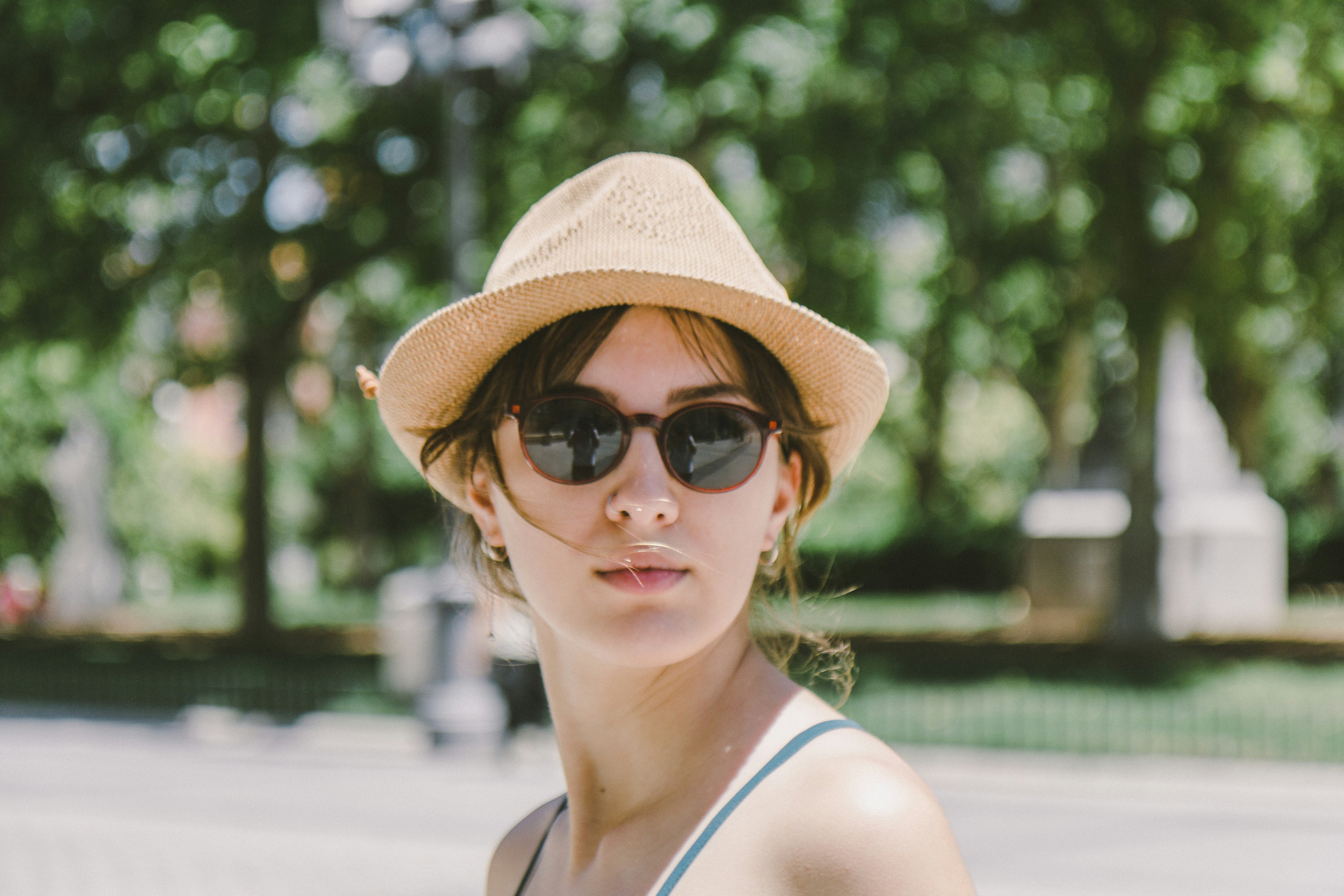 Girl Wearing Hat -  Fall Transition Outfits