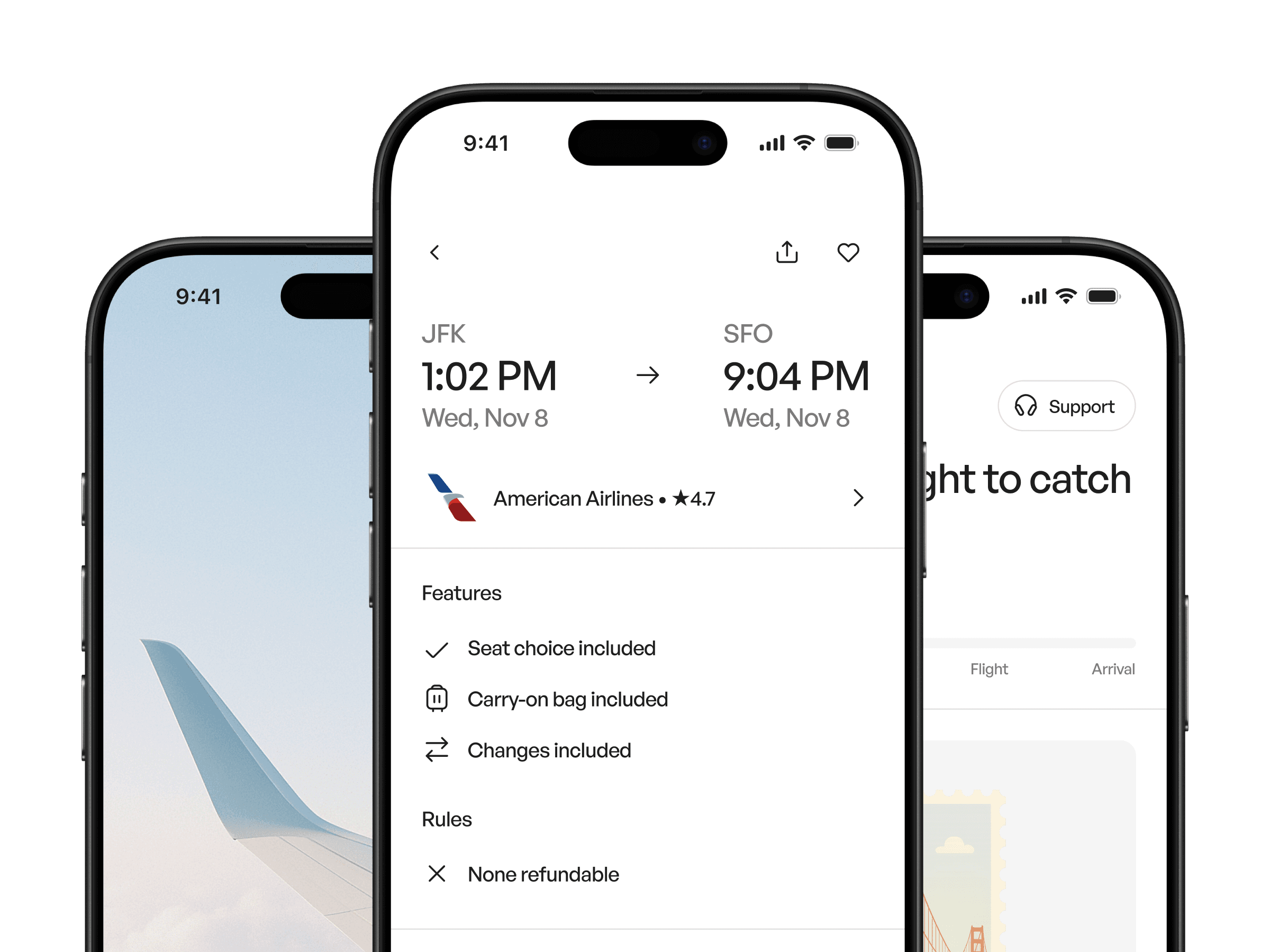 Flight booking app UI kit for Figma snippet