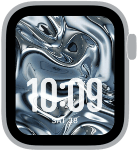 A selection from the Liquid Chrome Apple Watch face collection