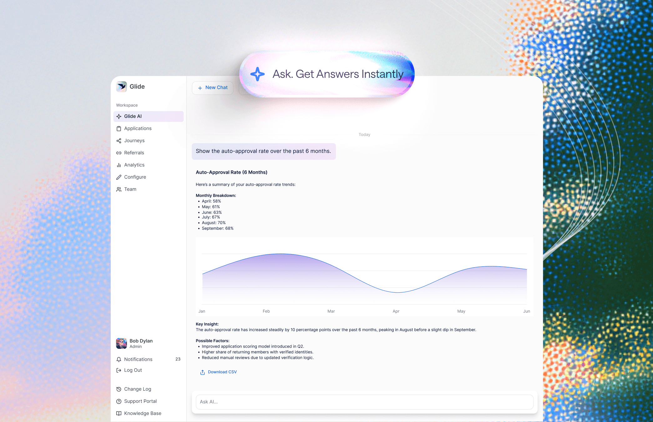 Abstract digital landscape with undulating waves of colorful particles, creating a vibrant, dynamic hero image.