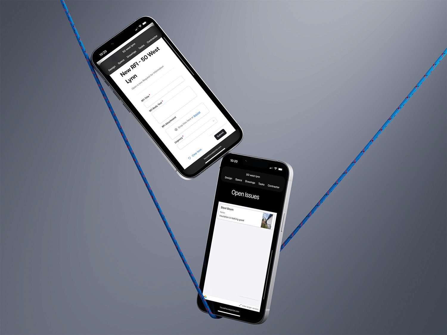 contractors can send RFIs and view issues on the site