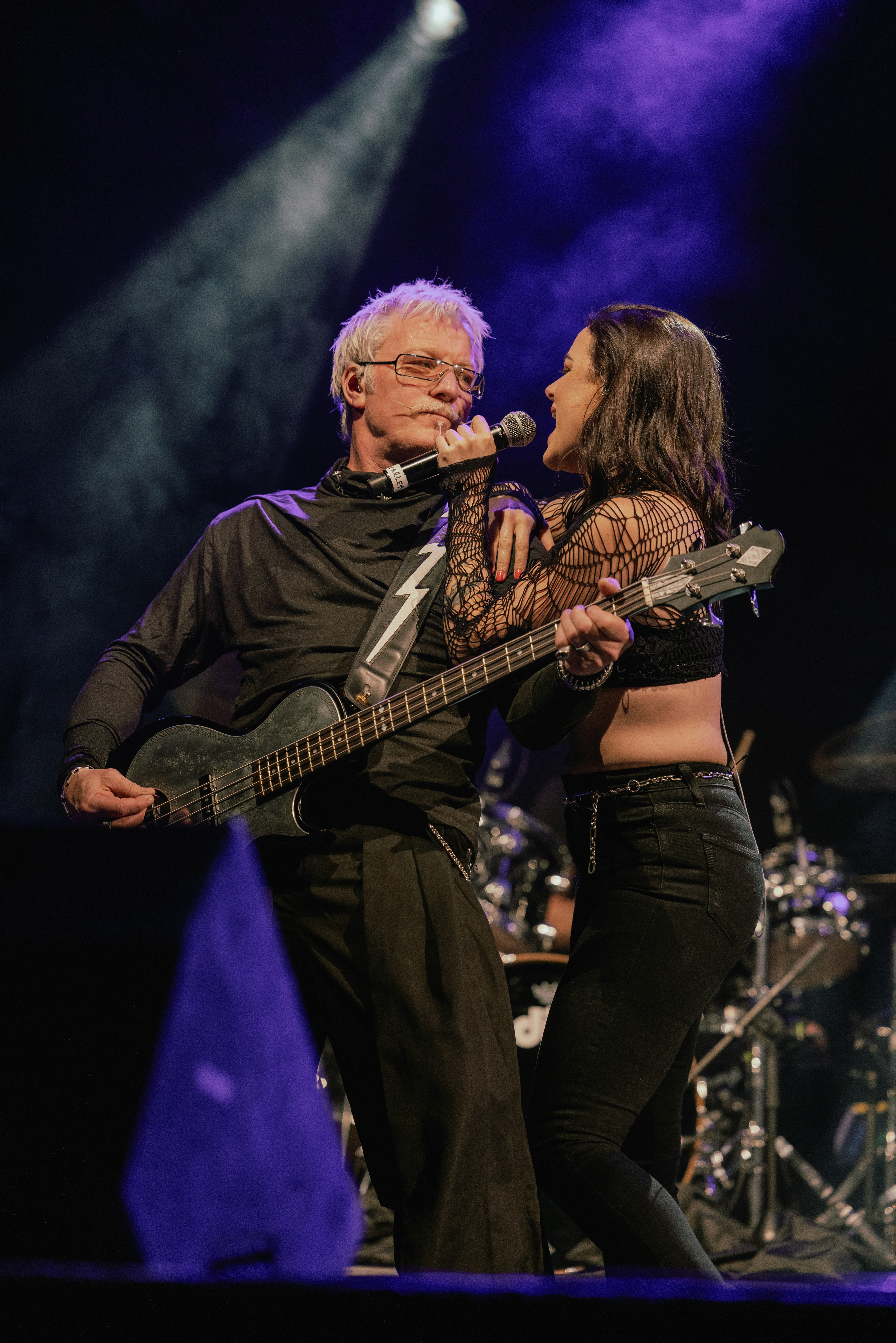 Elegant couple on cliff