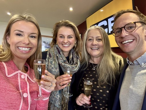 Founders of Bespoke Events Management smiling together outdoors