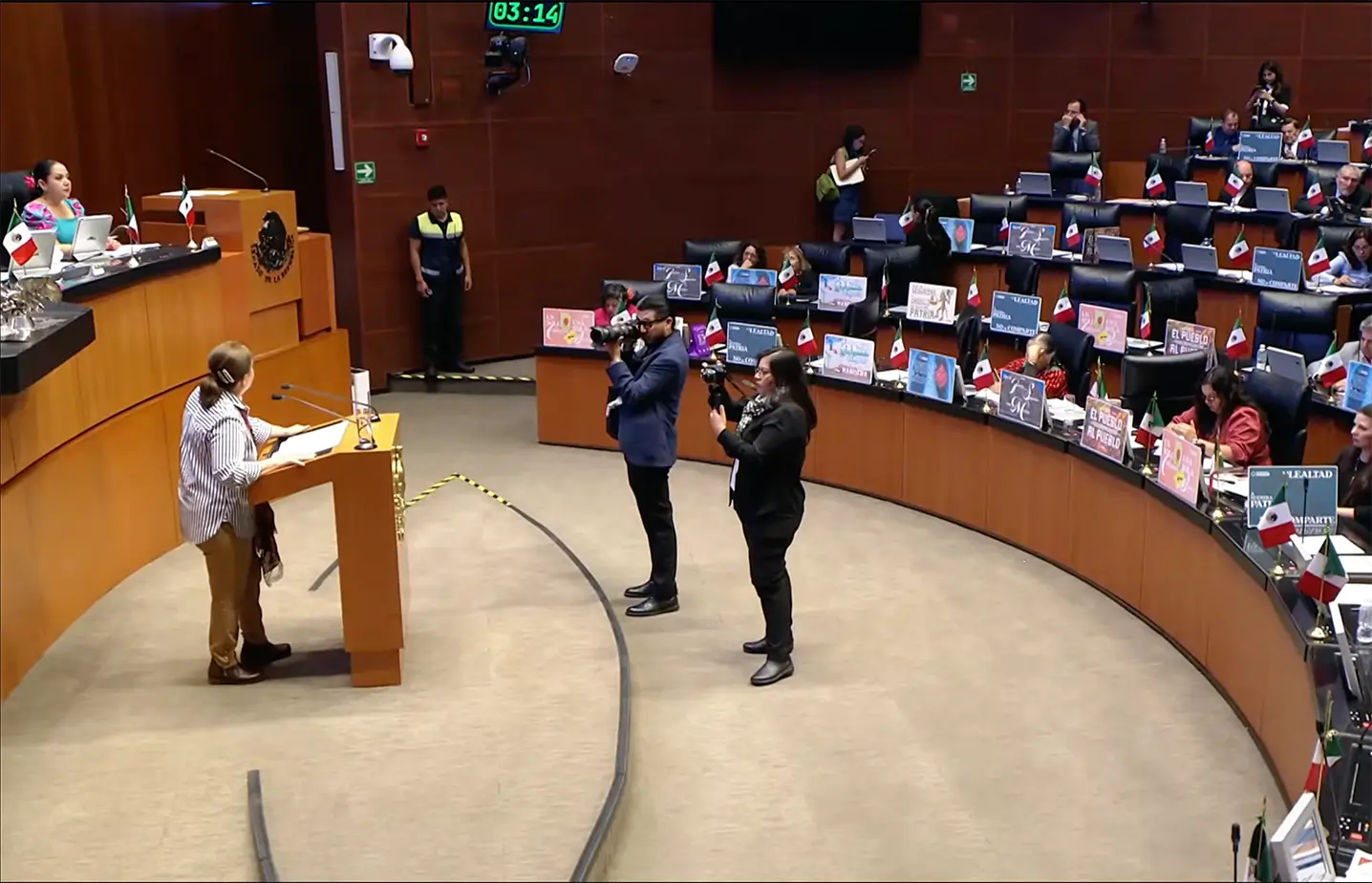 A view of the Mexican Senate floor during a session where lawmakers debated and approved the constitutional reform on dual nationality.