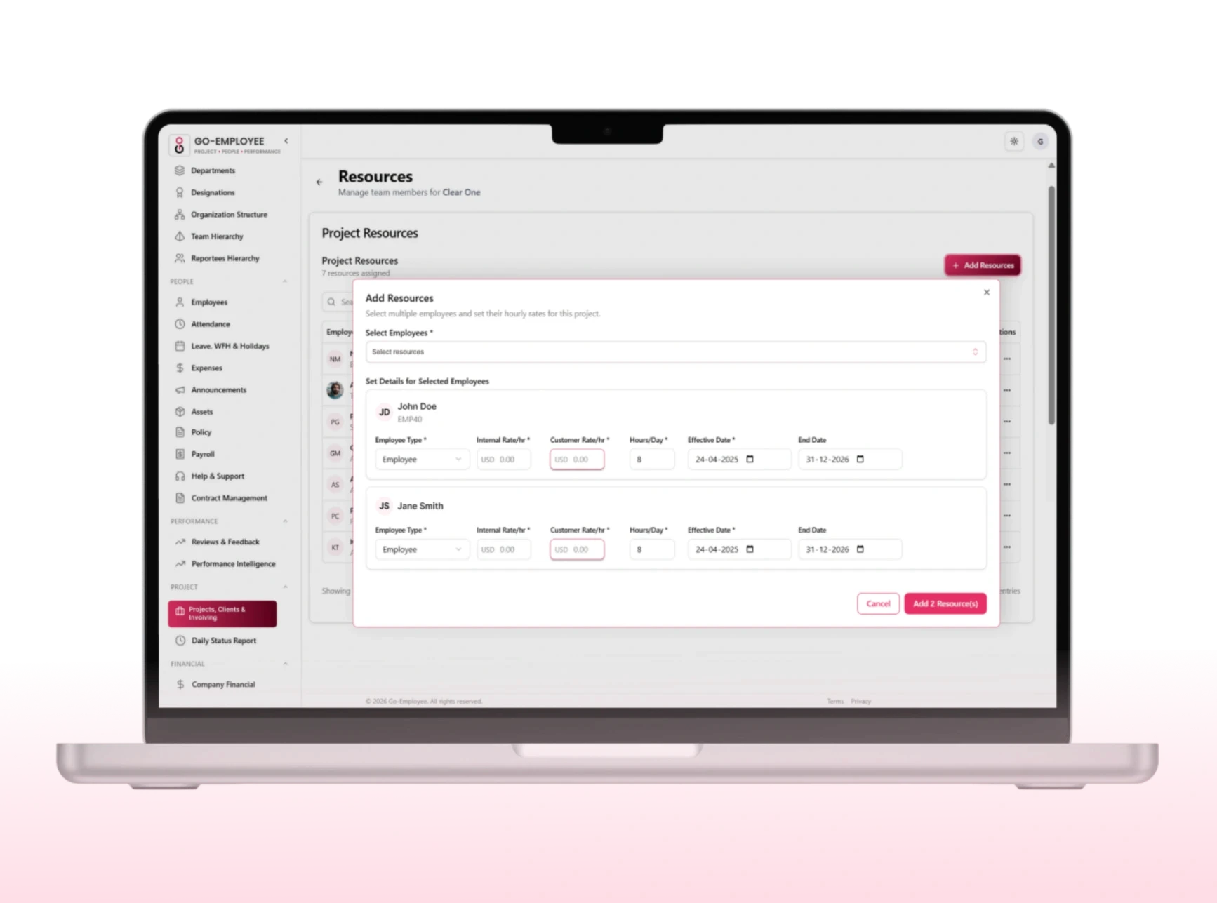 Resorces Rates management