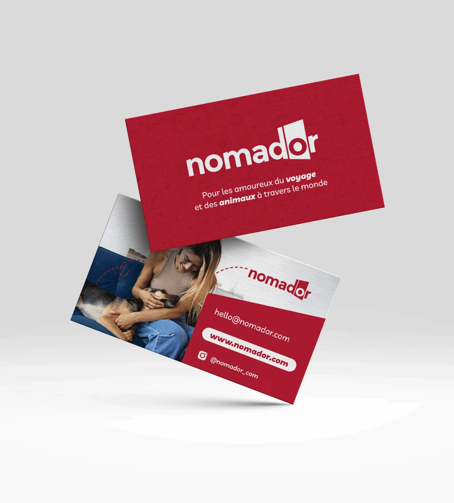 Carte de visite pour Nomador pour le salon professionnel ExpoZoo