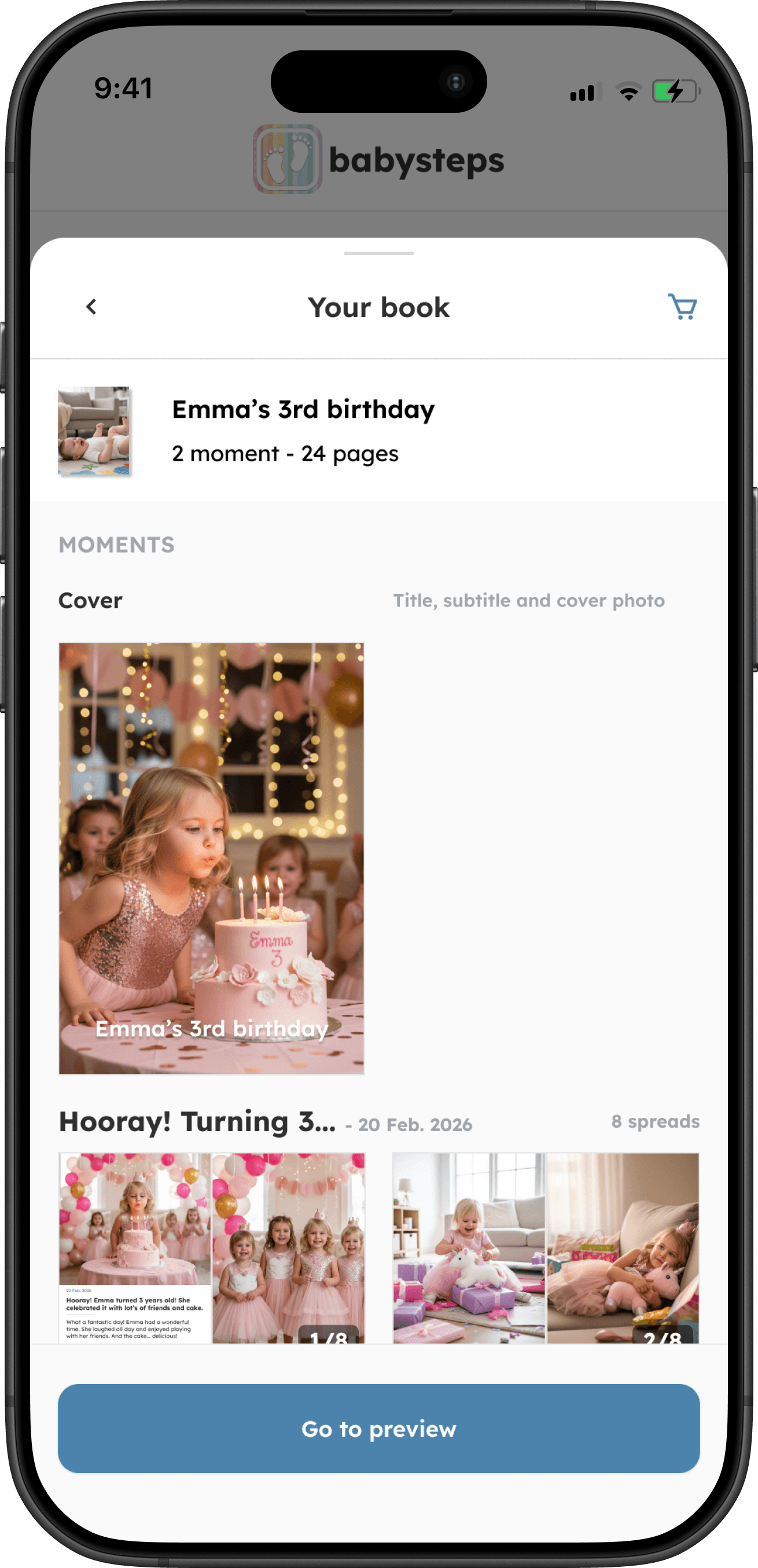 Screenshot van toegangsbeheer in babysteps