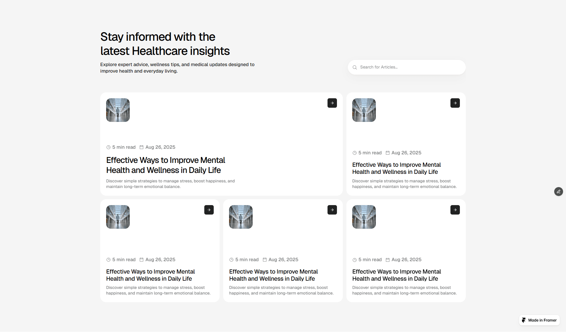 Framer Blog Index Component