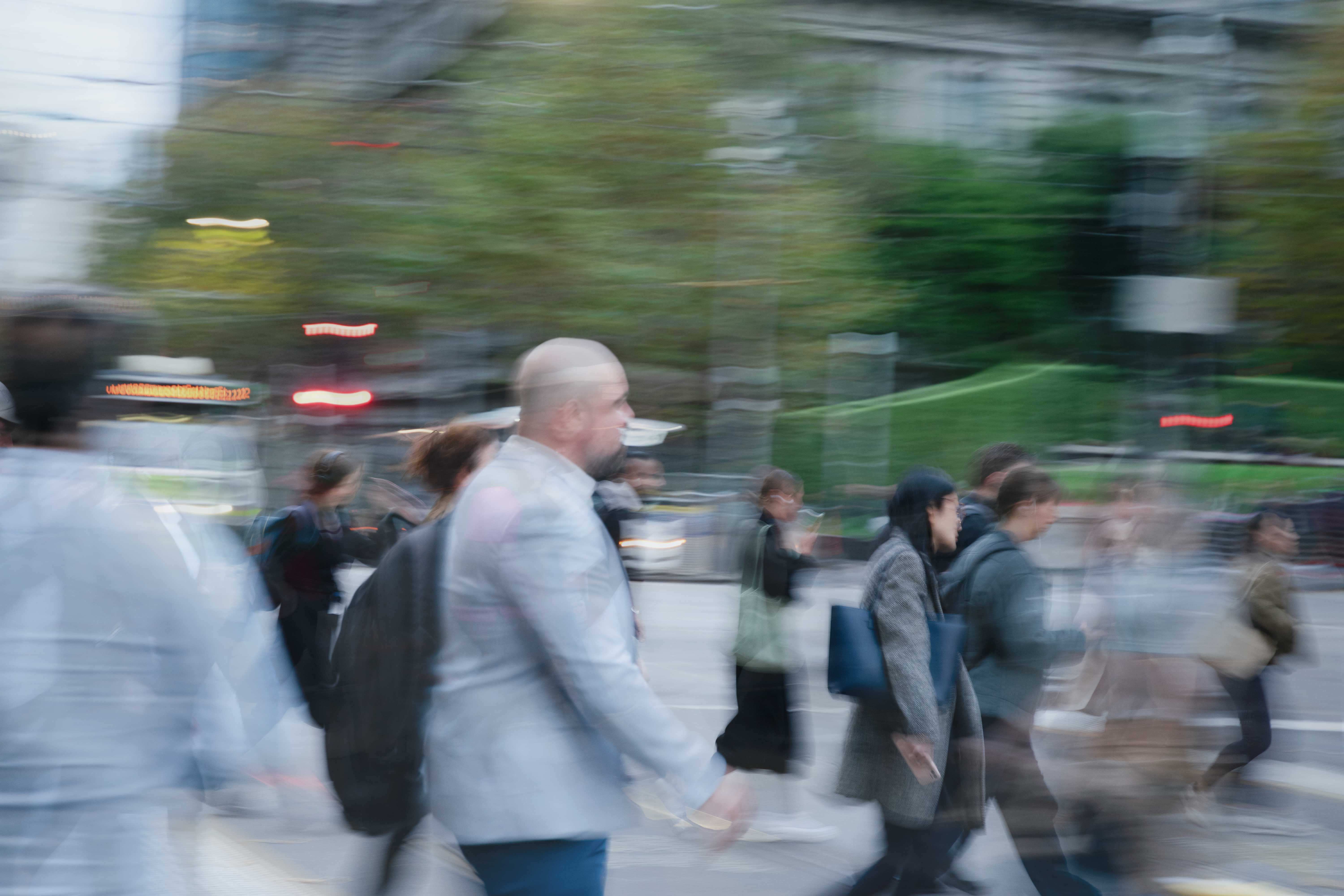 Photo of people crosing the road
