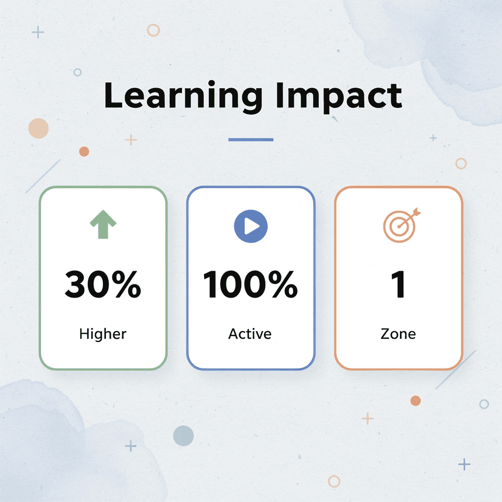 Statistics showing learning impact metrics