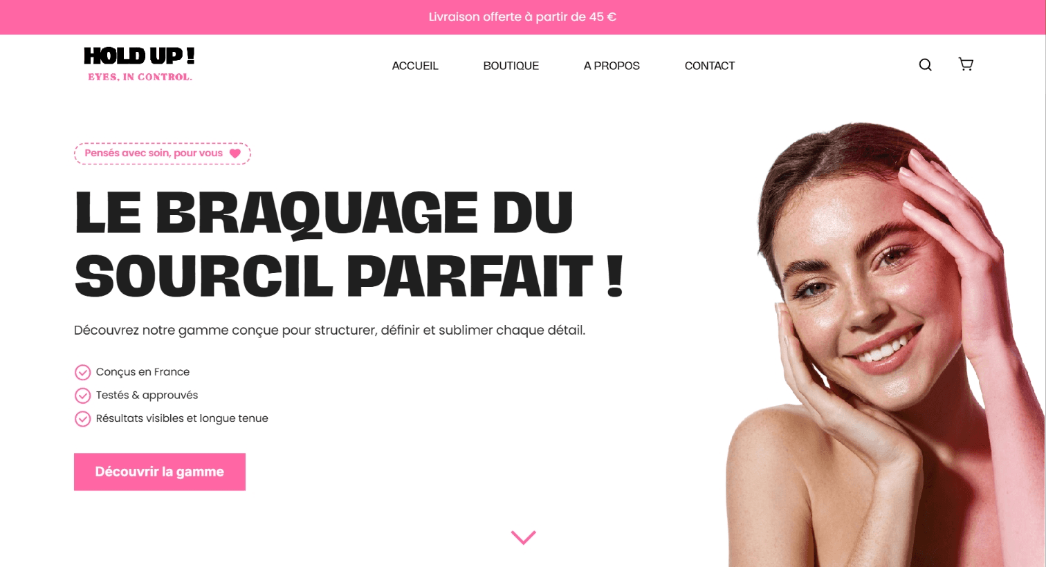 Hero Section of my web design portfolio