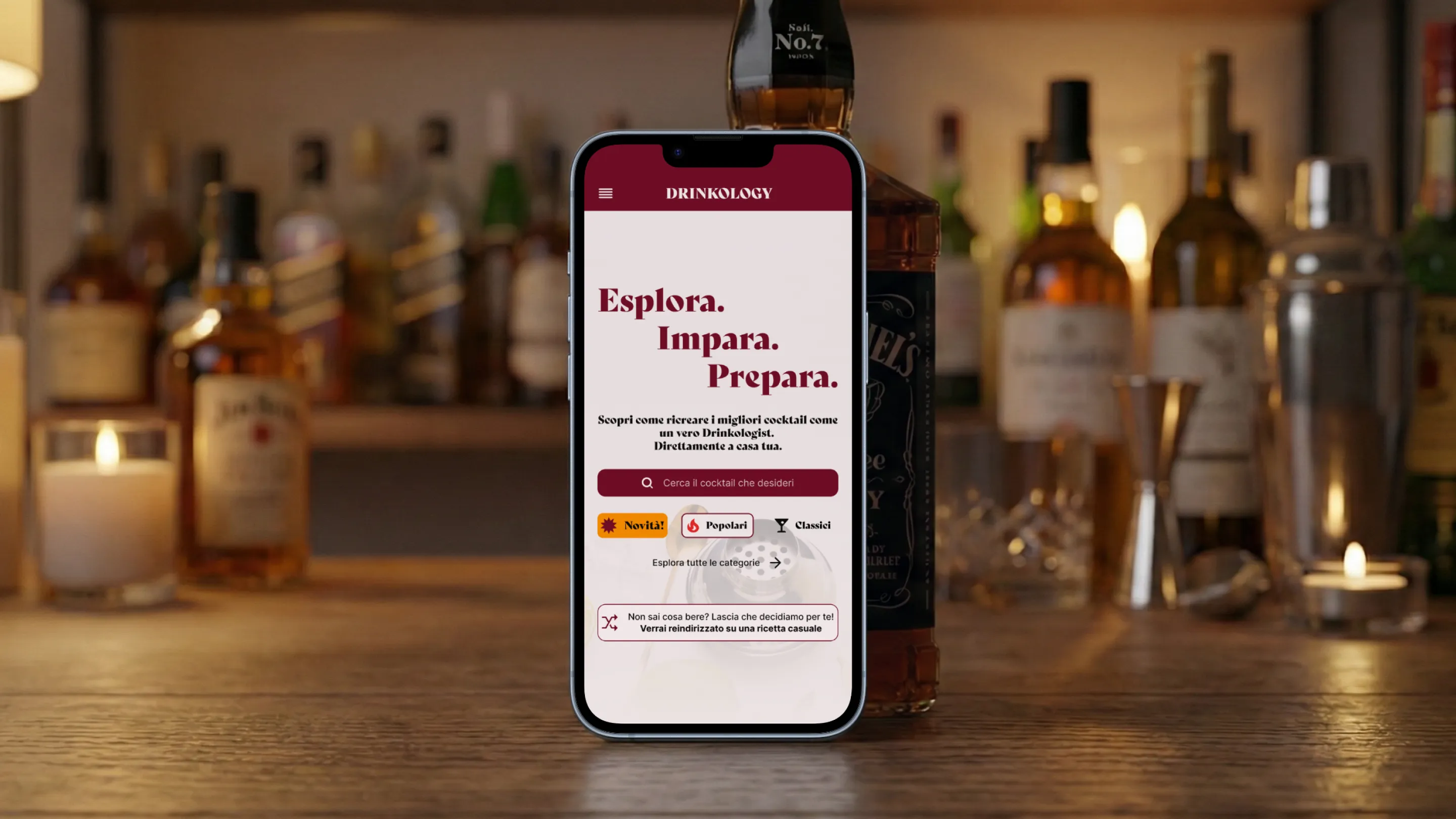 homepage ricettario online per preparazione cocktail a casa