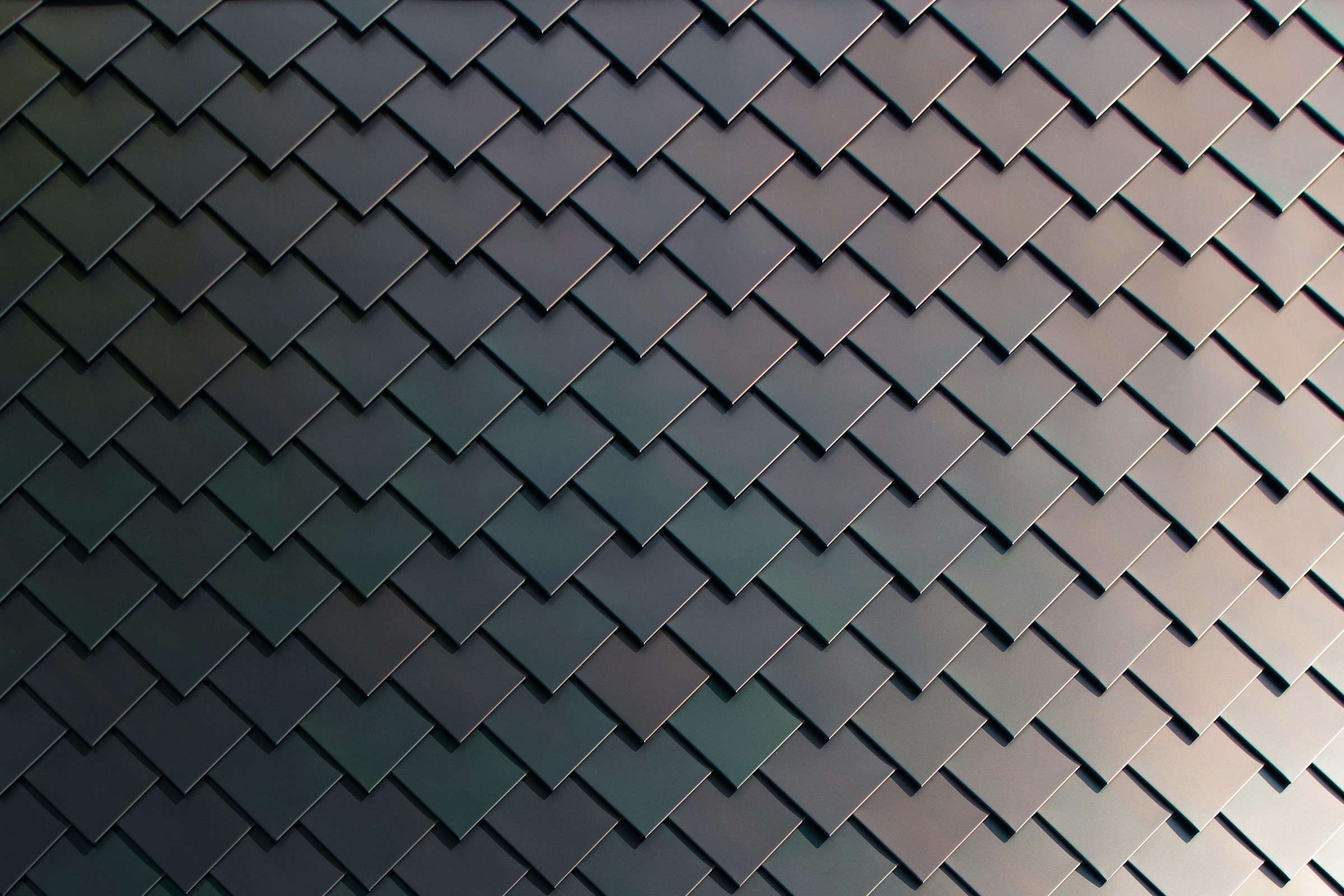 Pattern of overlapping square tiles.
