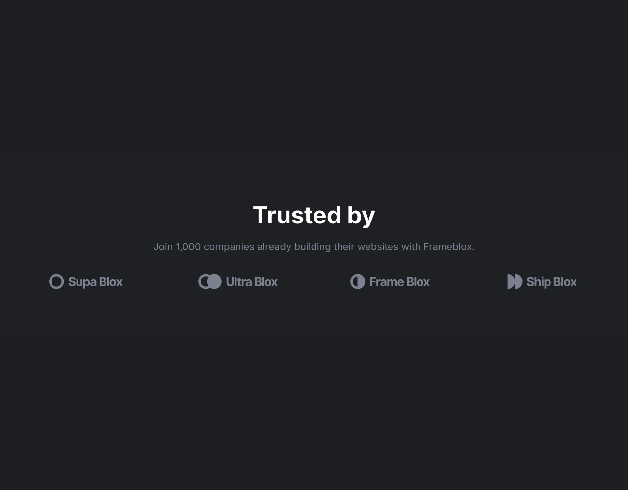 Framer Dark Logos Section - Frameblox UI