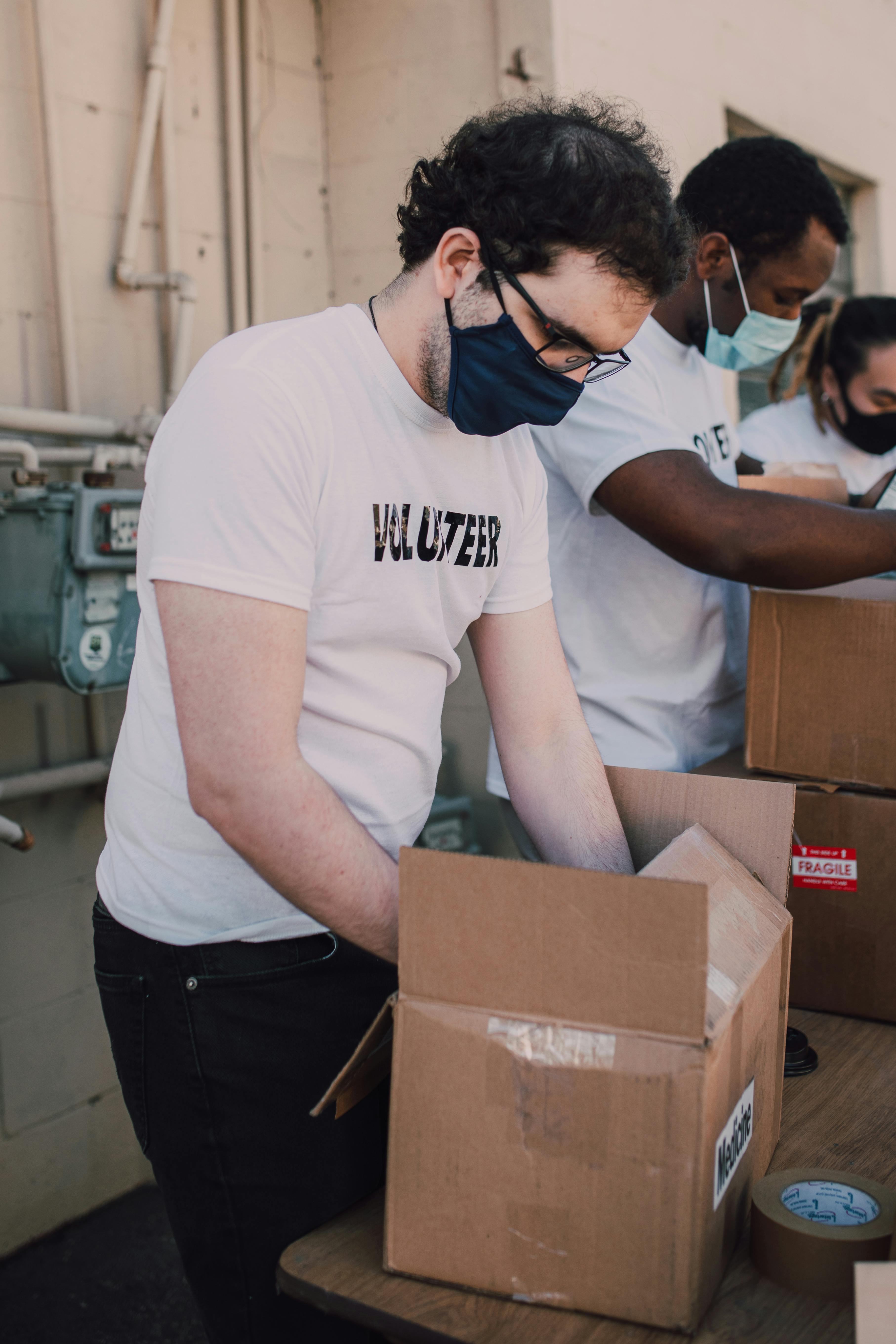 Volunteers helping the community