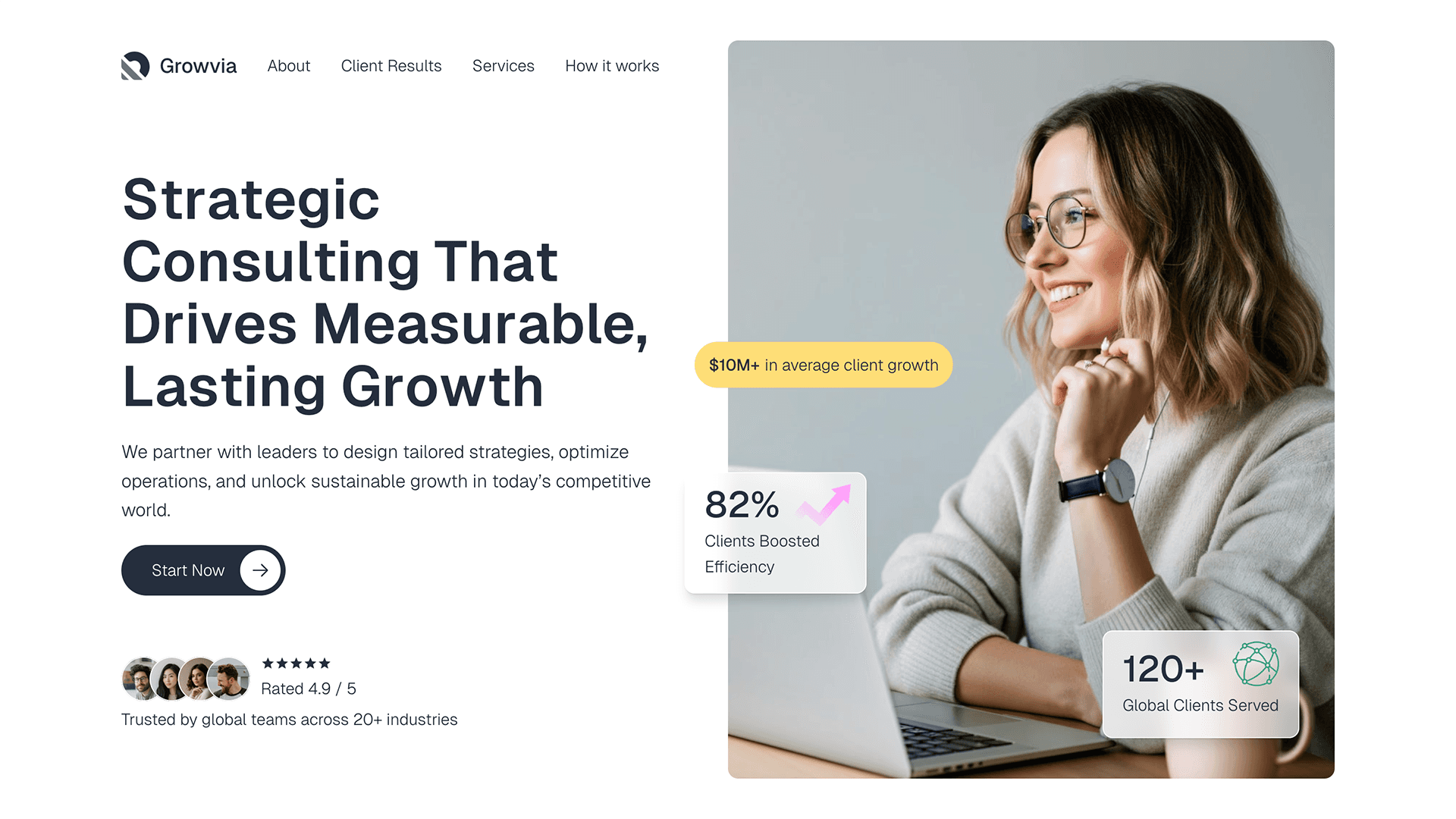Growvia Framer template