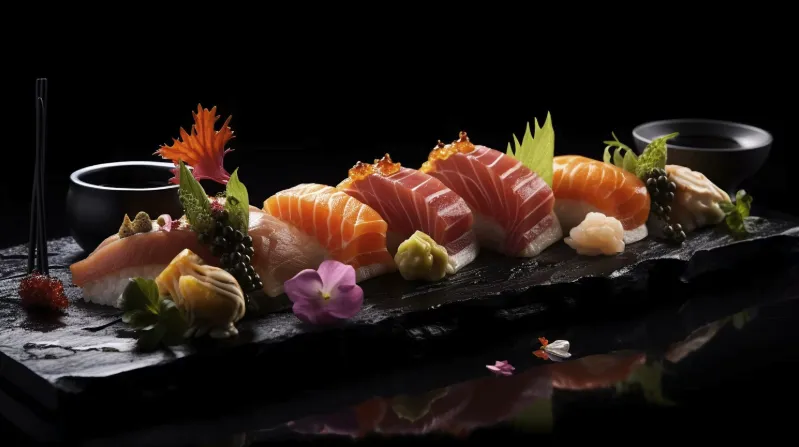 A plate of sushi