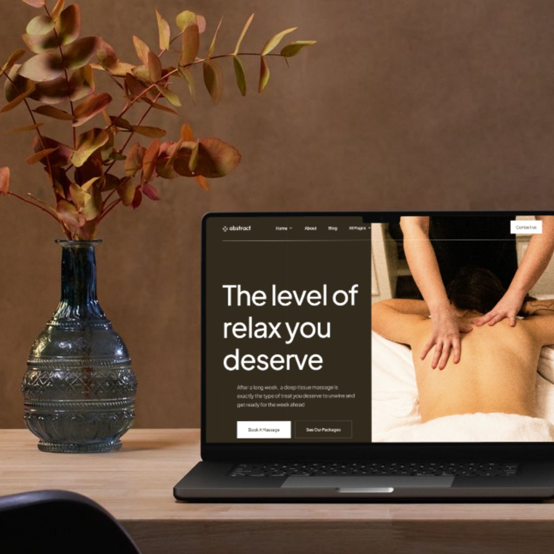 Mockup of a Website Design for a Spa on portfolio