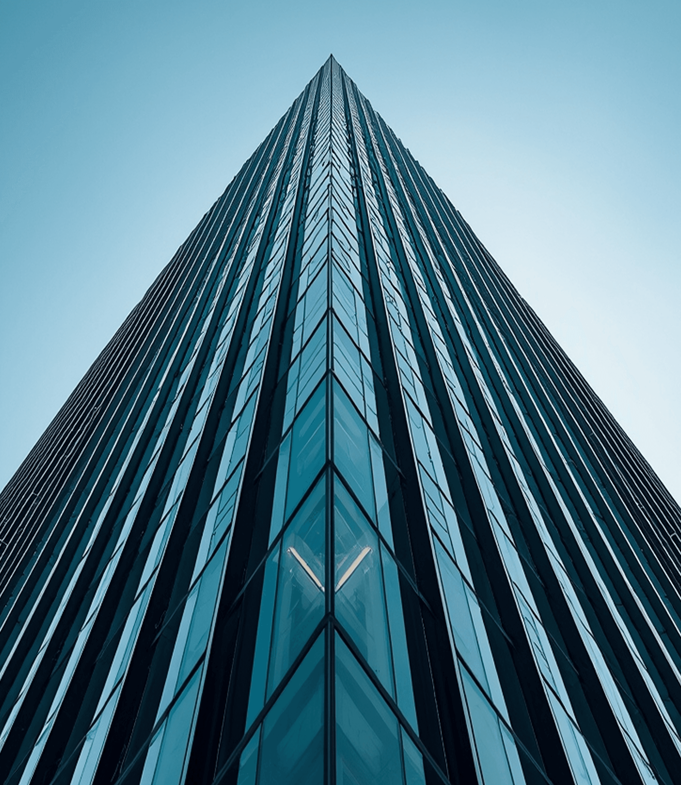 Angular skyscraper upward view