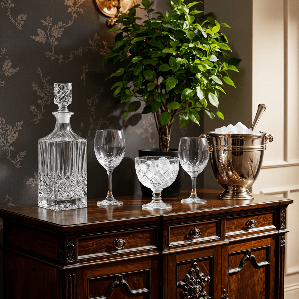 product photography of Luxury Glassware Display
