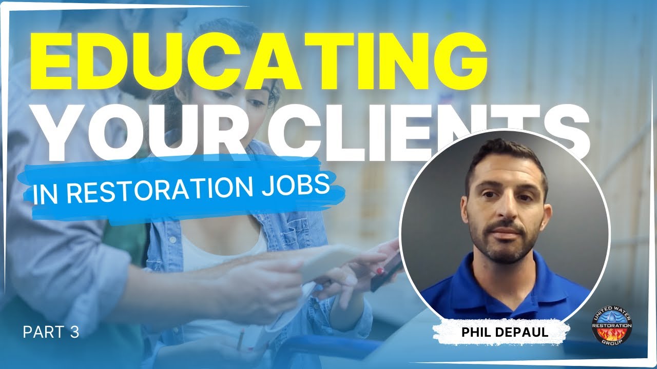 restoration professional showing some notes to a client