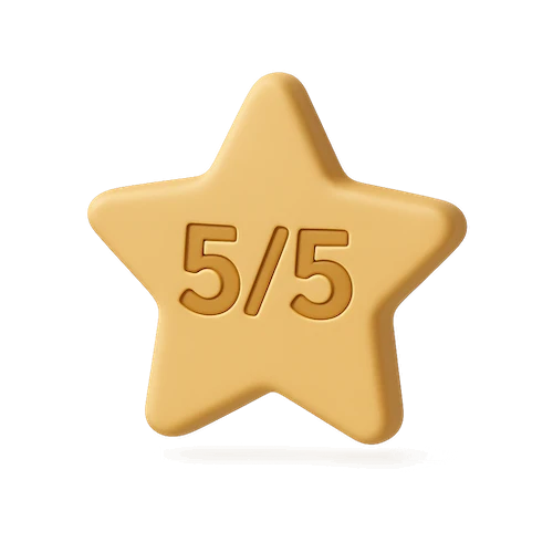 illustration d'une étoile 5 sur £5