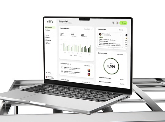 Dashboard UI design on Macbook screen