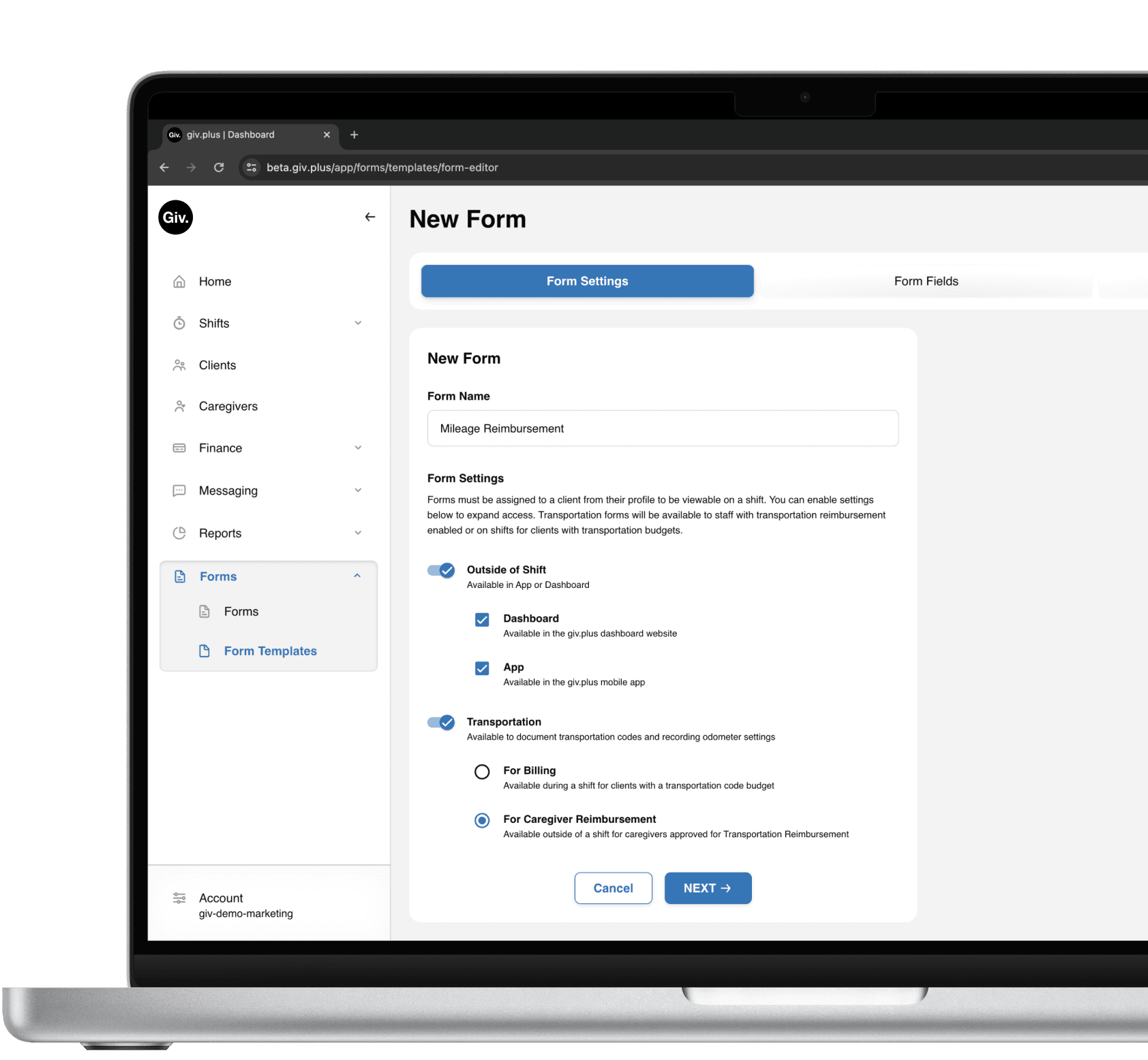 Custom form software.