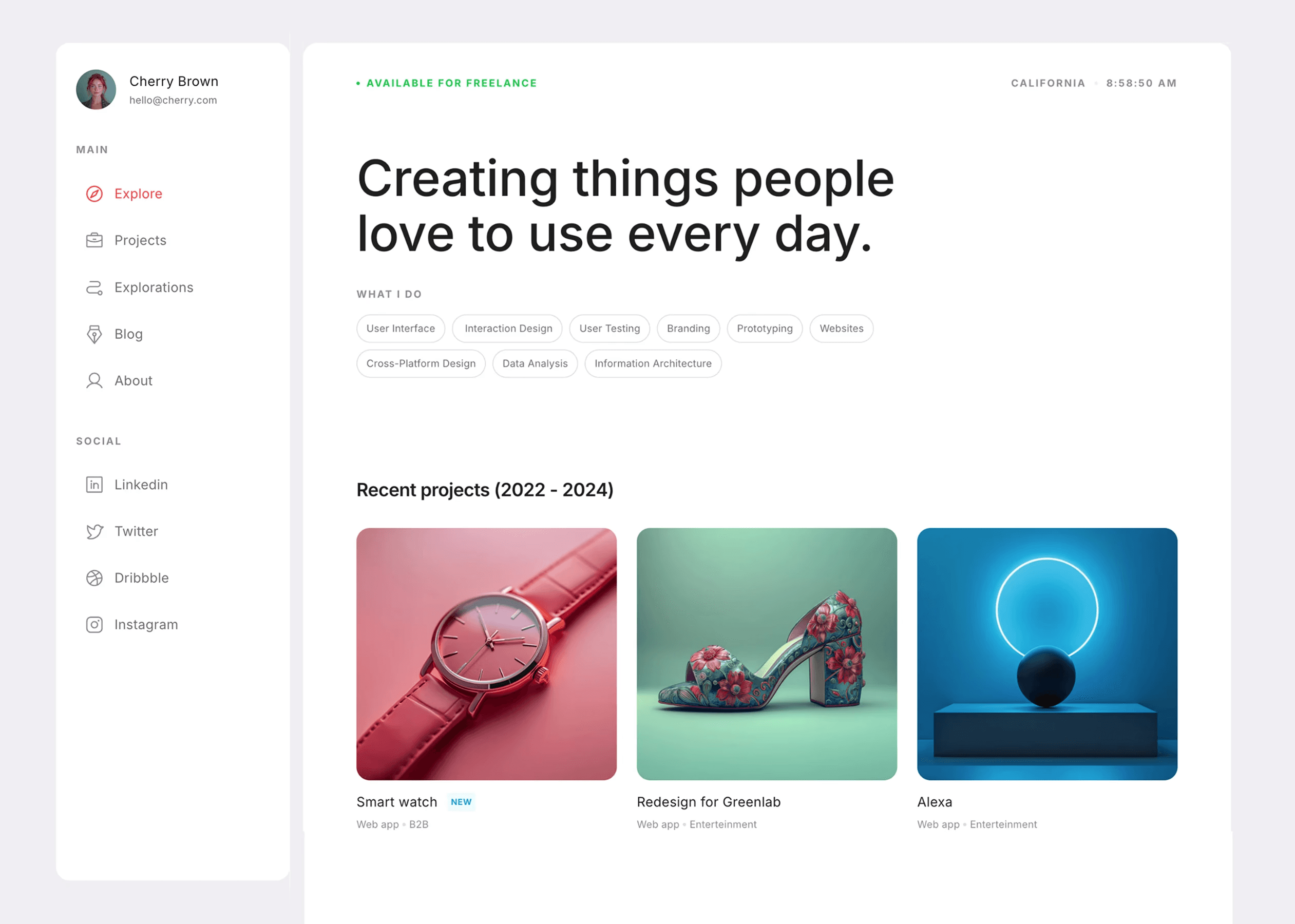 Cherfolio Framer template